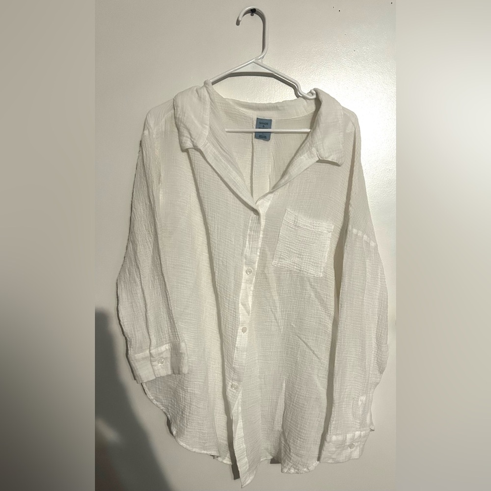 White shade and shore linen button up